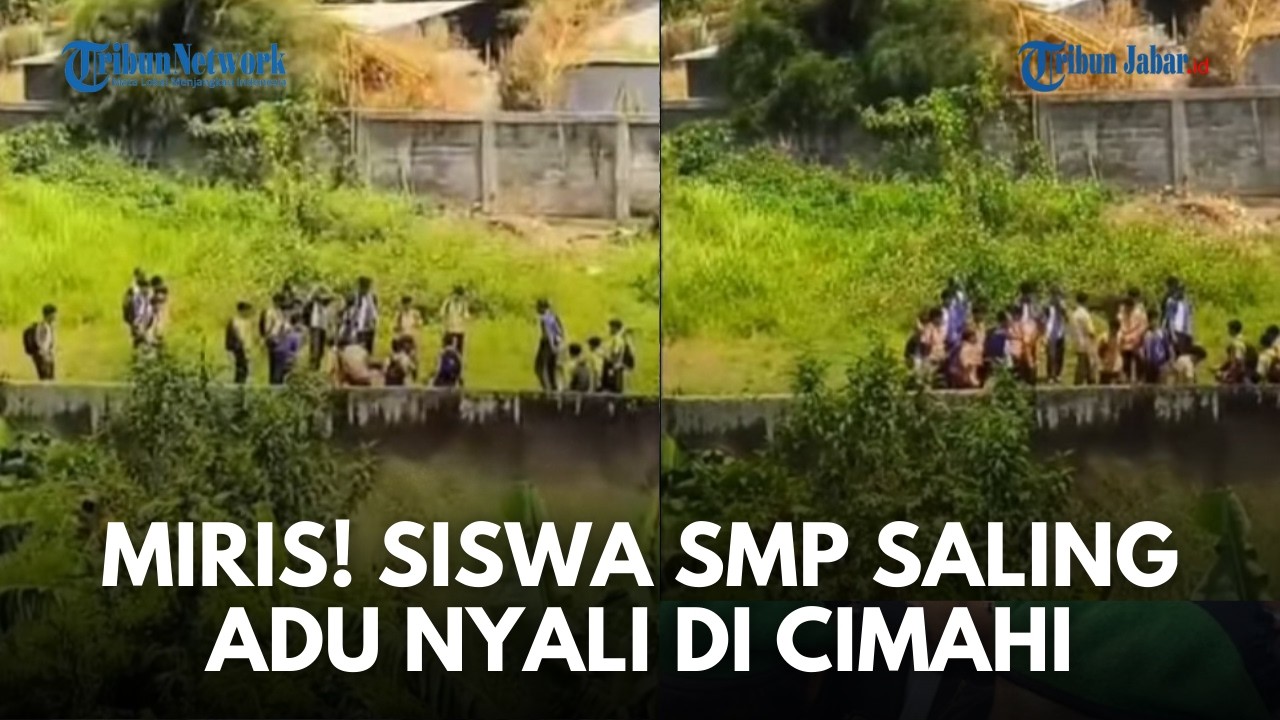 VIRAL! Pelajar di Cimahi Adu Jotos Ditonton Puluhan Rekannya di Cibabat