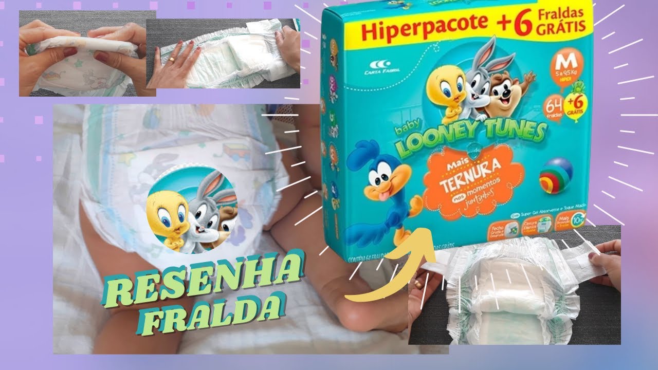 FRALDA BABY LOONEY TUNES (M) RESENHA. CUMPRE O QUE DIZ NA EMBALAGEM?