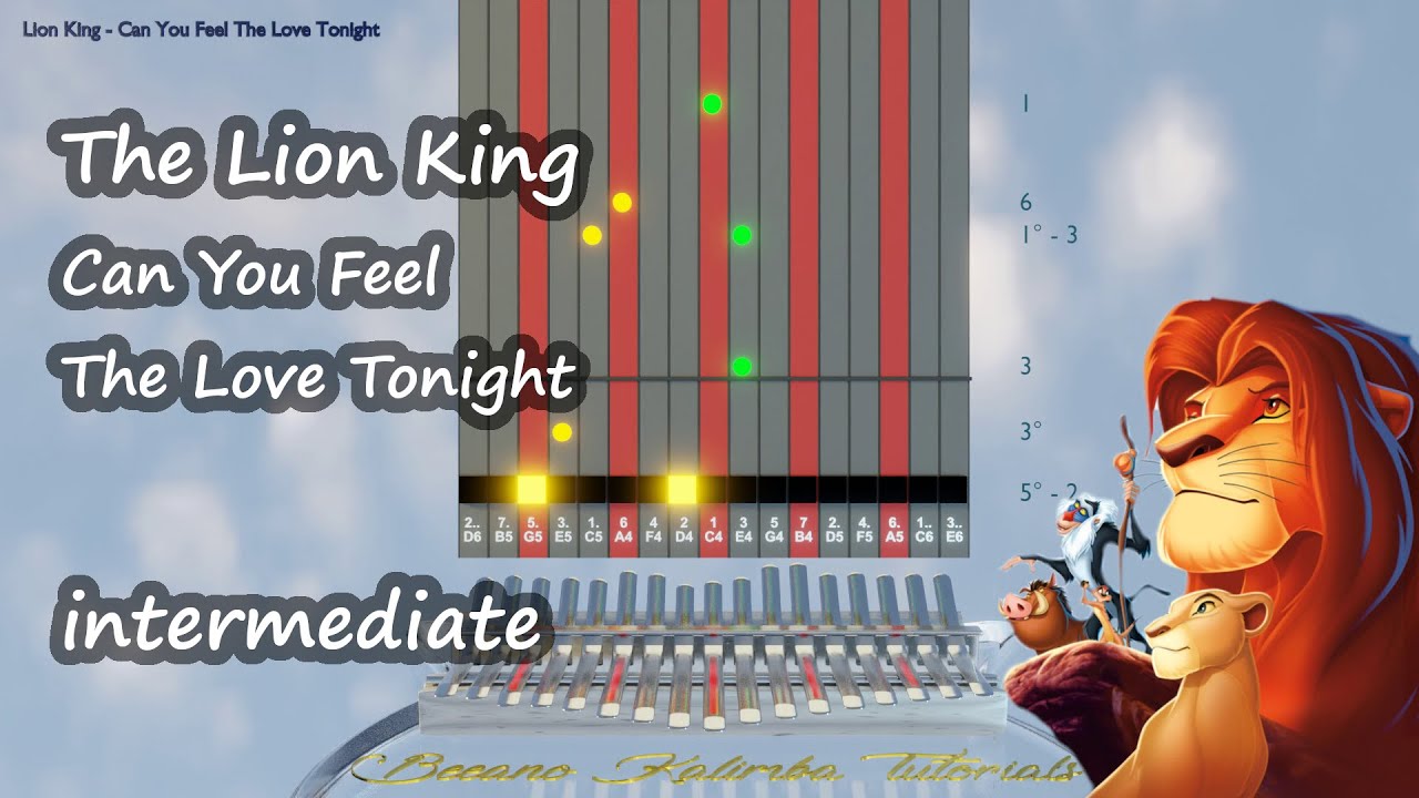 Kalimba tutorial with tabs: The  Lion King - Can You Feel The Love Tonight