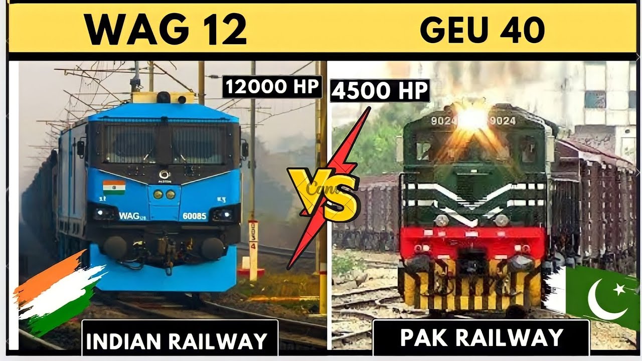 WAG 12 locomotive vs GEU 40 Locomotive || Full comparison of India vs Pakistan railway locomotive |