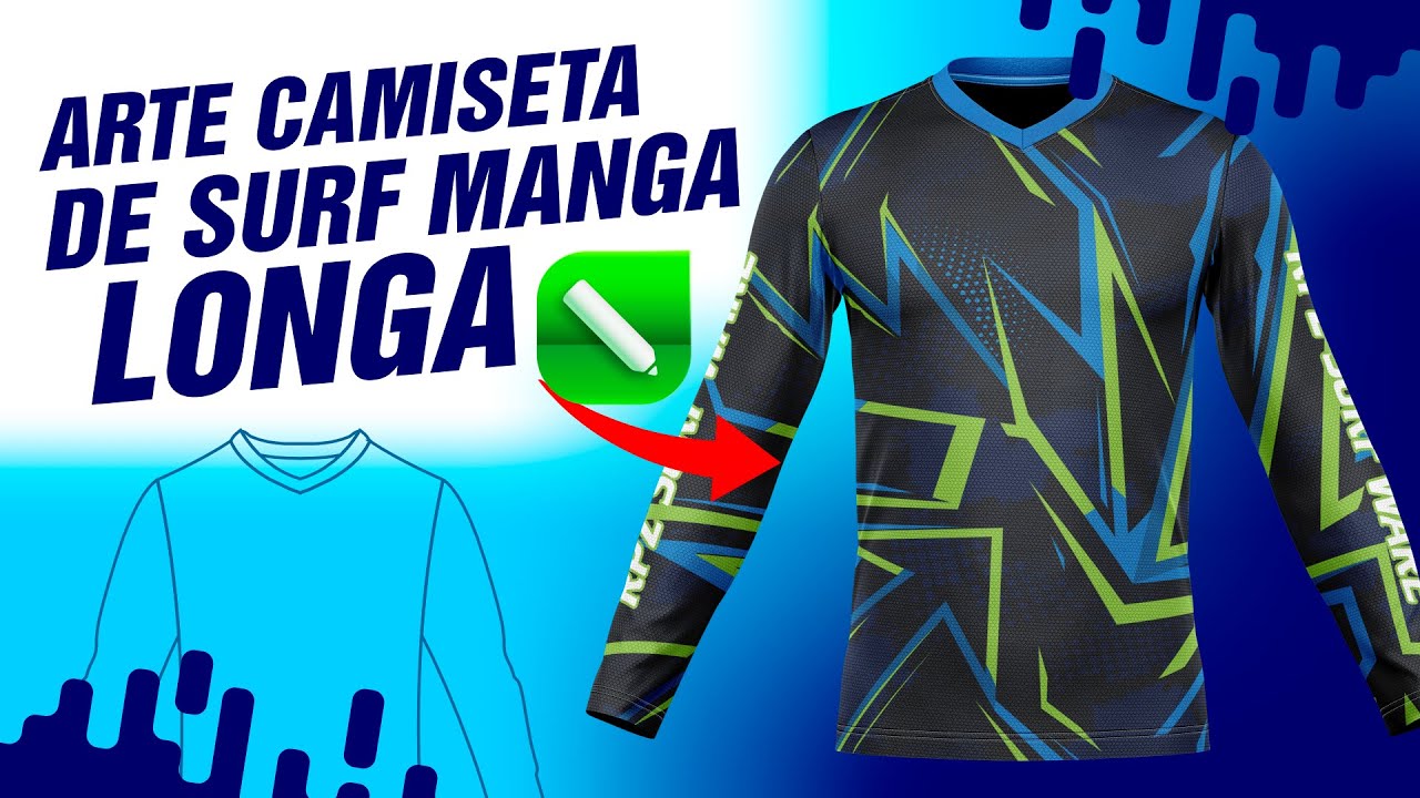 Como fazer arte para SUBLIMAÇÃO TOTAL de camiseta de surf manga longa [Em vetor no Corel draw]