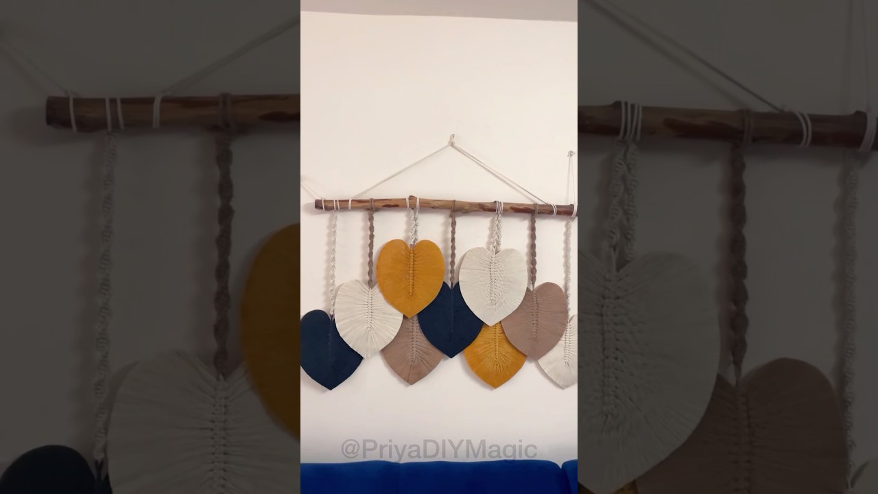 DIY Macrame Leaf Wall Hanging 🌿| Easy Step-by-Step Tutorial for Home Decor 🏡#macrameleaf #diy #craft
