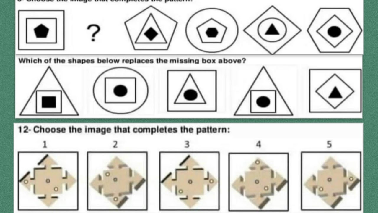 Choose the image that completes the pattern | Square Triangle Circle  Pentagon