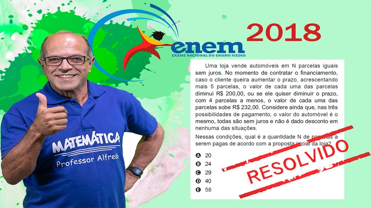 Questão 172 Enem 2018 (caderno amarelo)
