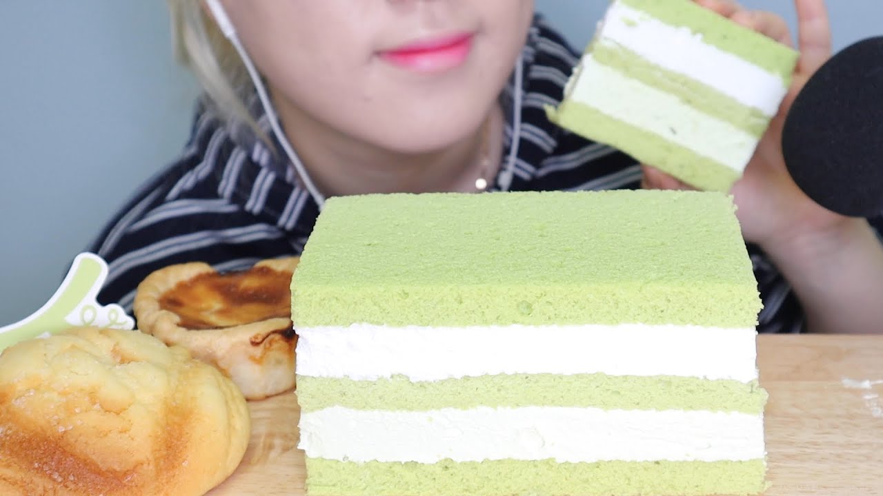 [ASMR] 메론 아이스박스케이크, 메론크림빵, 에그타르트 먹방/이팅사운드 MELON ICEBOXCAKE, MELON CREAM BREAD, EGGTART MUKBANG