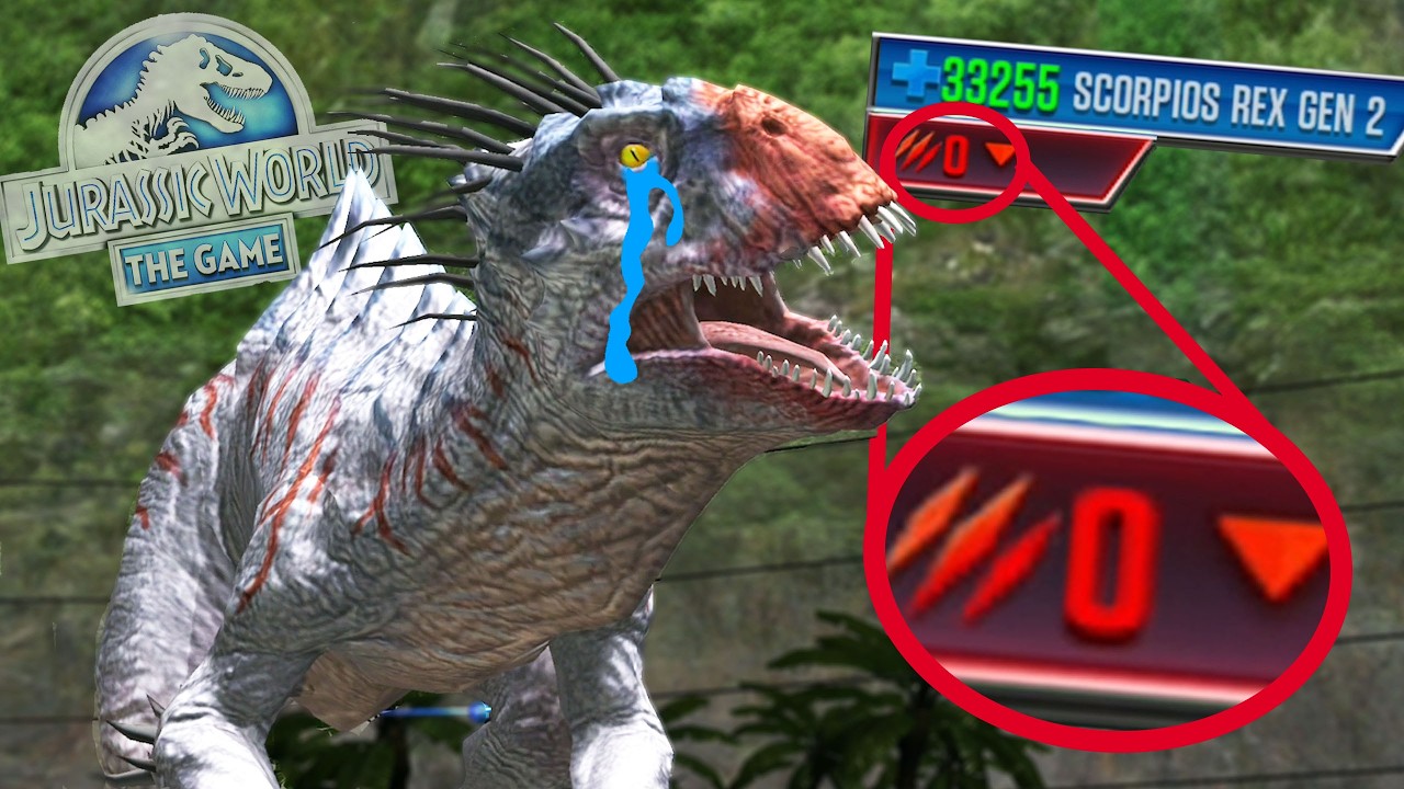 MEGA SCORPIUS REX BOSS! DINOSAURIO INMORTAL mods combinaciones troll Jurassic World El Juego