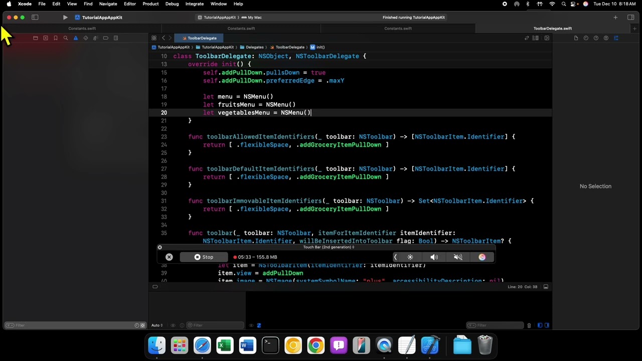 macOS Development with AppKit - 70 - Submenus