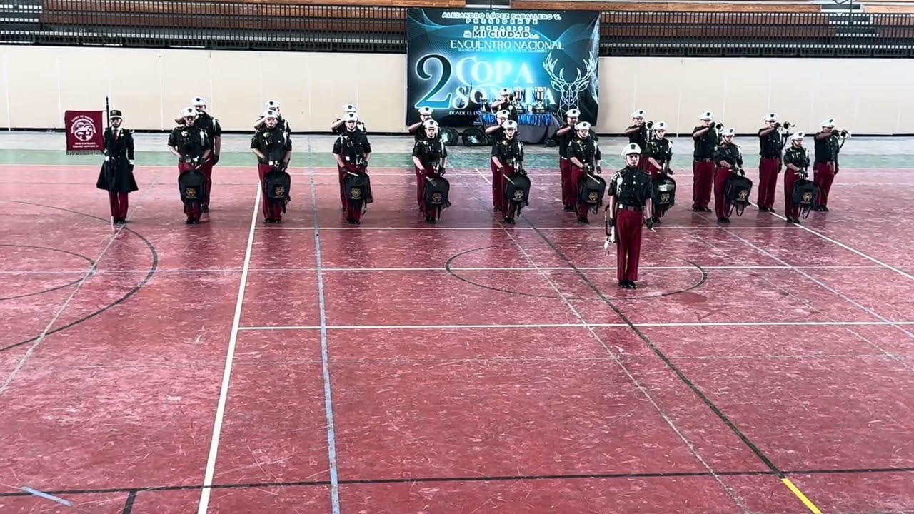 Banda de Guerra Coyotes, categoría preparatoria, marchas y toques libres.
