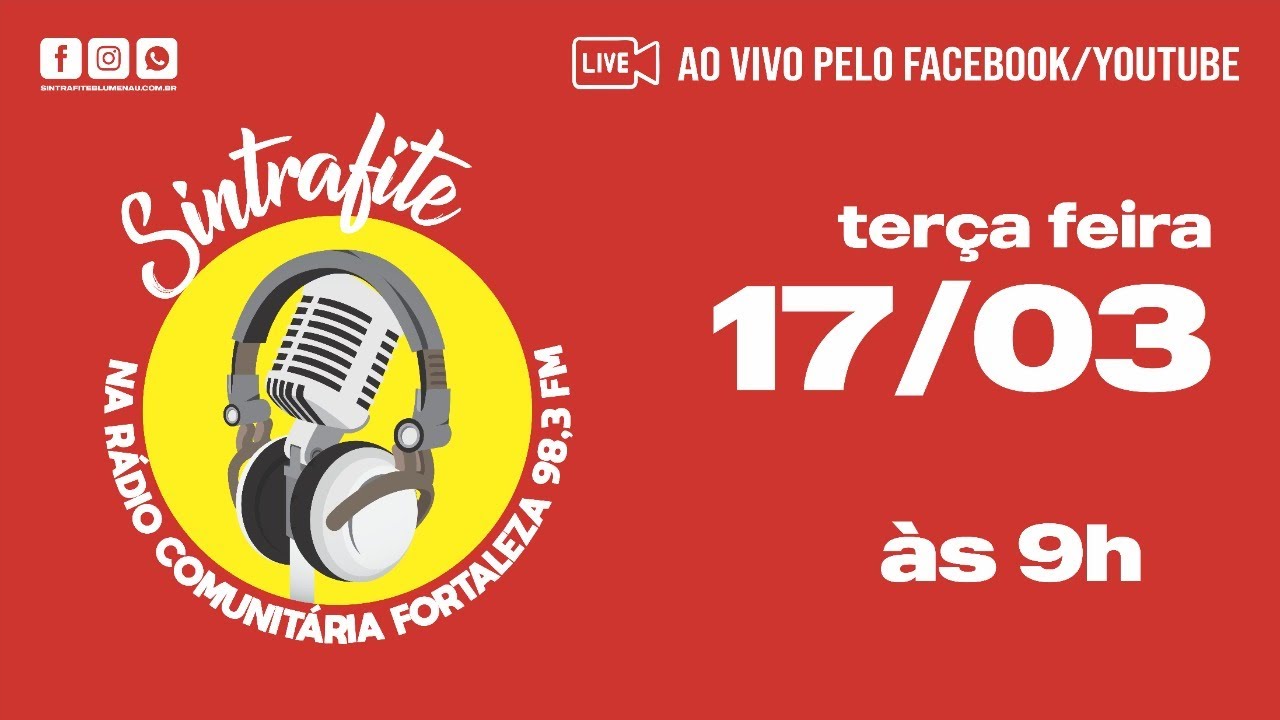 NESTA TERÇA FEIRA (17/03) TEM SINTRAFITE NA RÁDIO COMUNITÁRIA FORTALEZA 98,3 FM 🔊🗣️