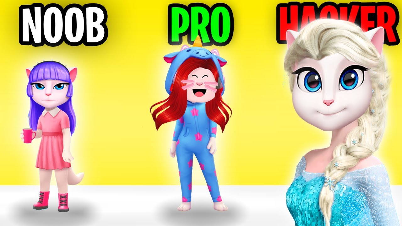 เลี้ยงน้องแมวแองเจล่า 😻 NOOB vs PRO vs HACKER In TALKING ANGELA 2 | CKKID
