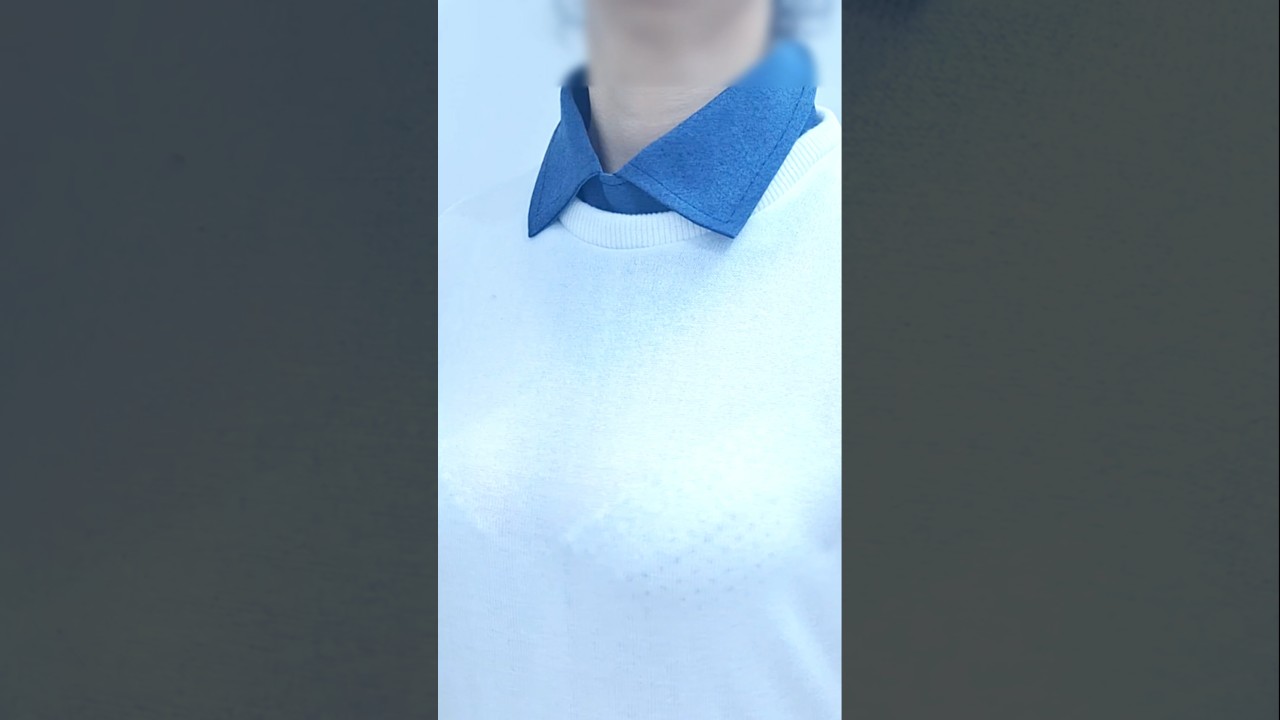 How to sew fake collar #short #shorts #tiktok #fakecollar #collarstyle