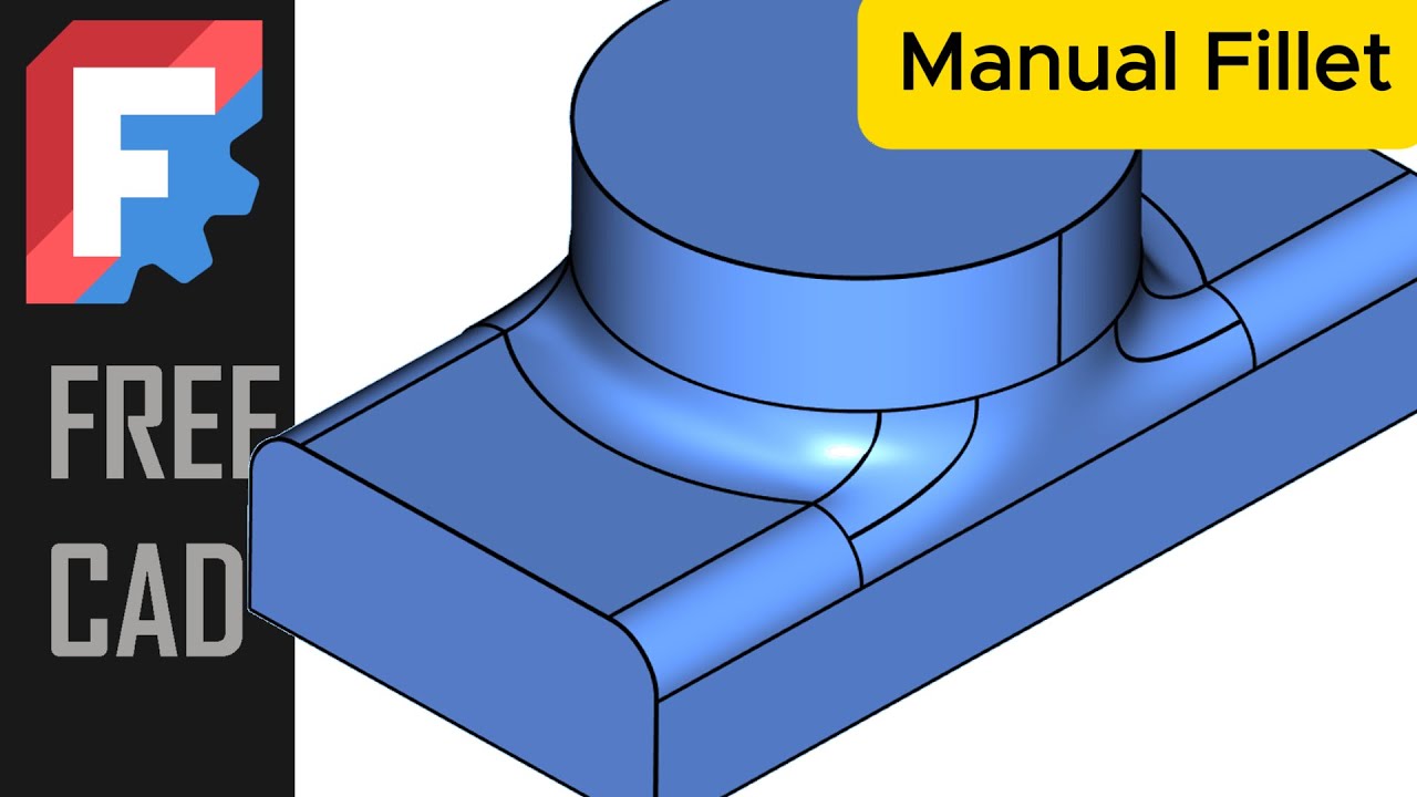 FreeCAD 1.0 Create Manual Fillet Using Blend Surface.