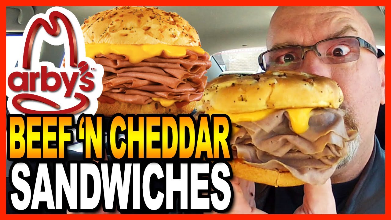 Arby's ★ Large Beef 'N Cheddar & Onion Rings Meal Review & Drive Thru Test