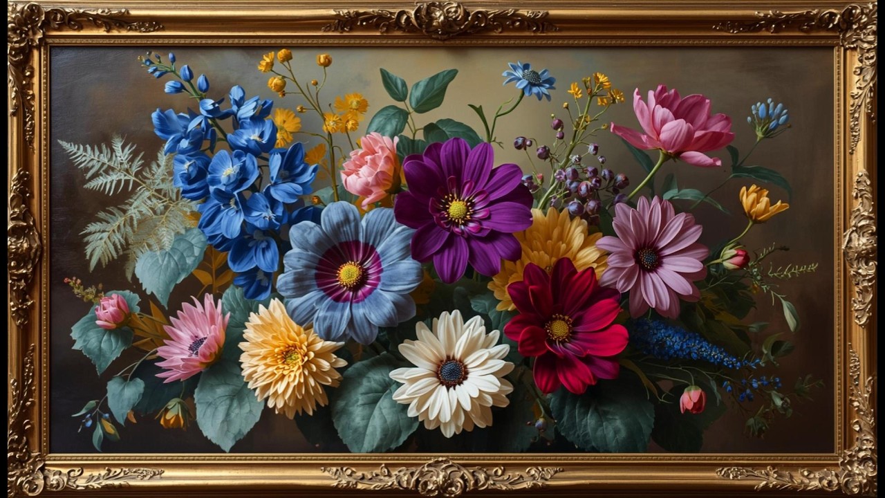 Vintage Nature's Elegance Mood Wallpaper Background | Ultra HD 4K | Framed Original Digital Art