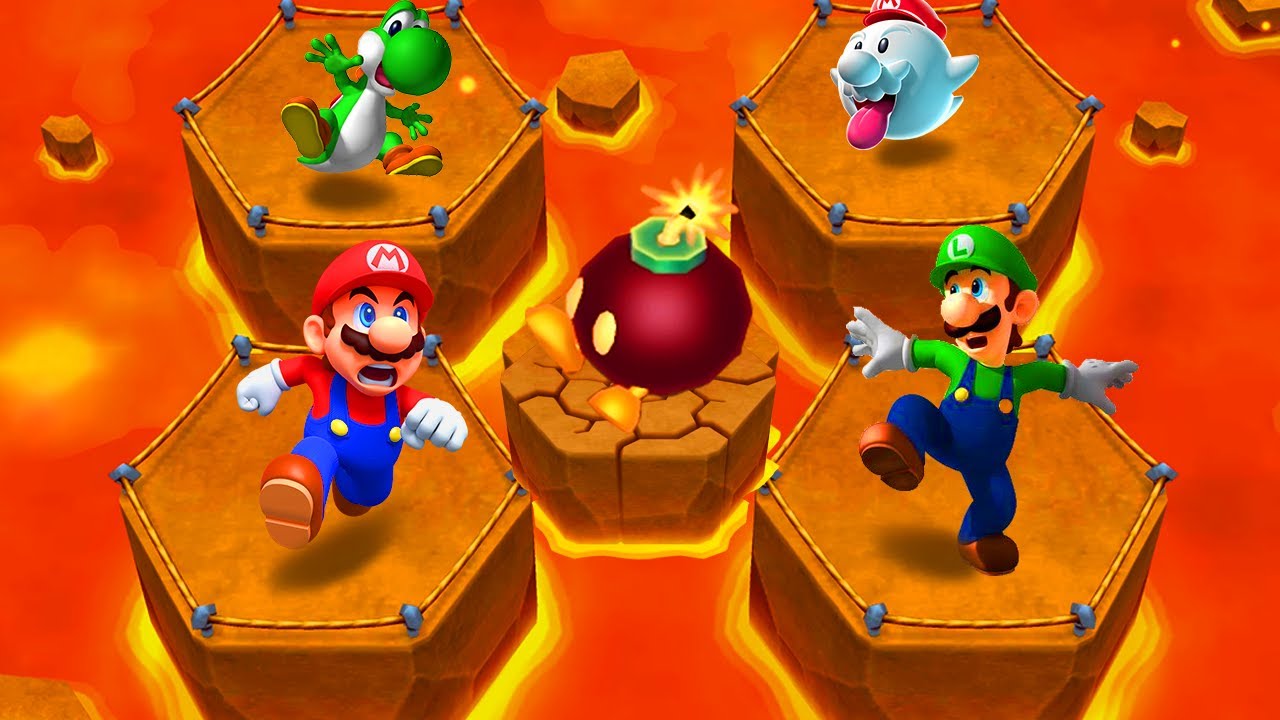 Mario Party Island Tour Minigames - Mario vs Yoshi vs Luigi vs Boo