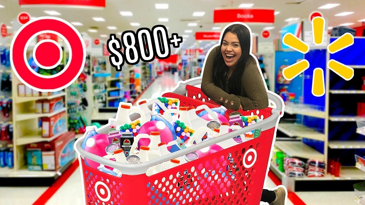 Shopping for Slime Supplies at Target + Walmart! i bought all their glue..