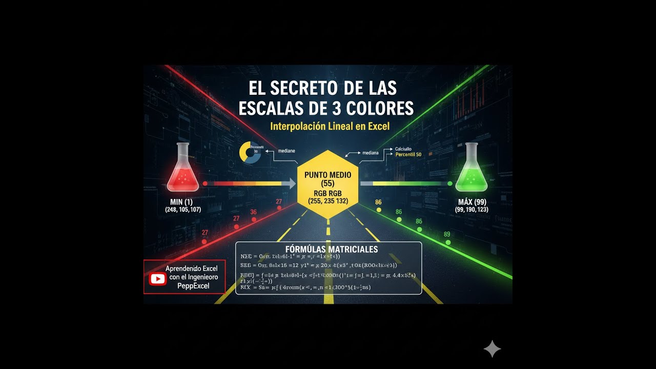 Formato Condicional ► Escalas de colores ► ¿Qué se calcula en una Escala de 3 Colores?