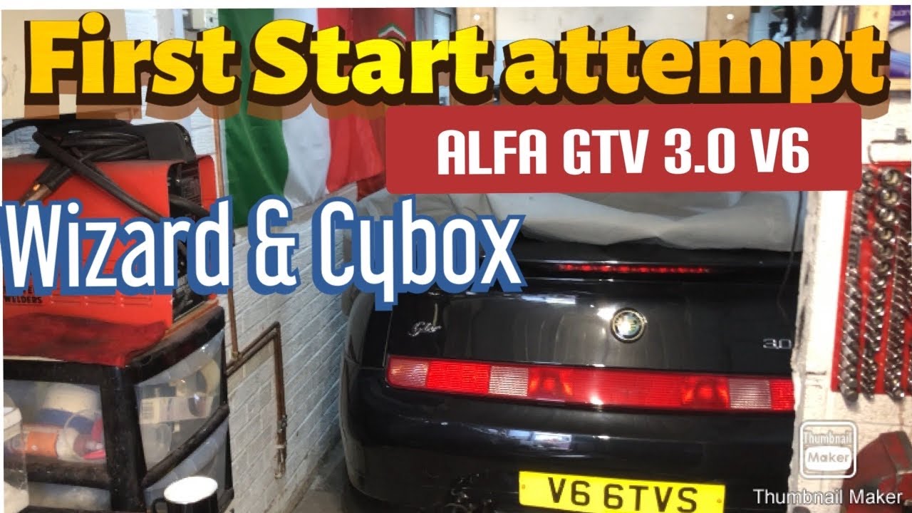 Alfa GTV 3.0 V6 with Wizard downpipes and Cybox exhaust. First start in 18 Months!!