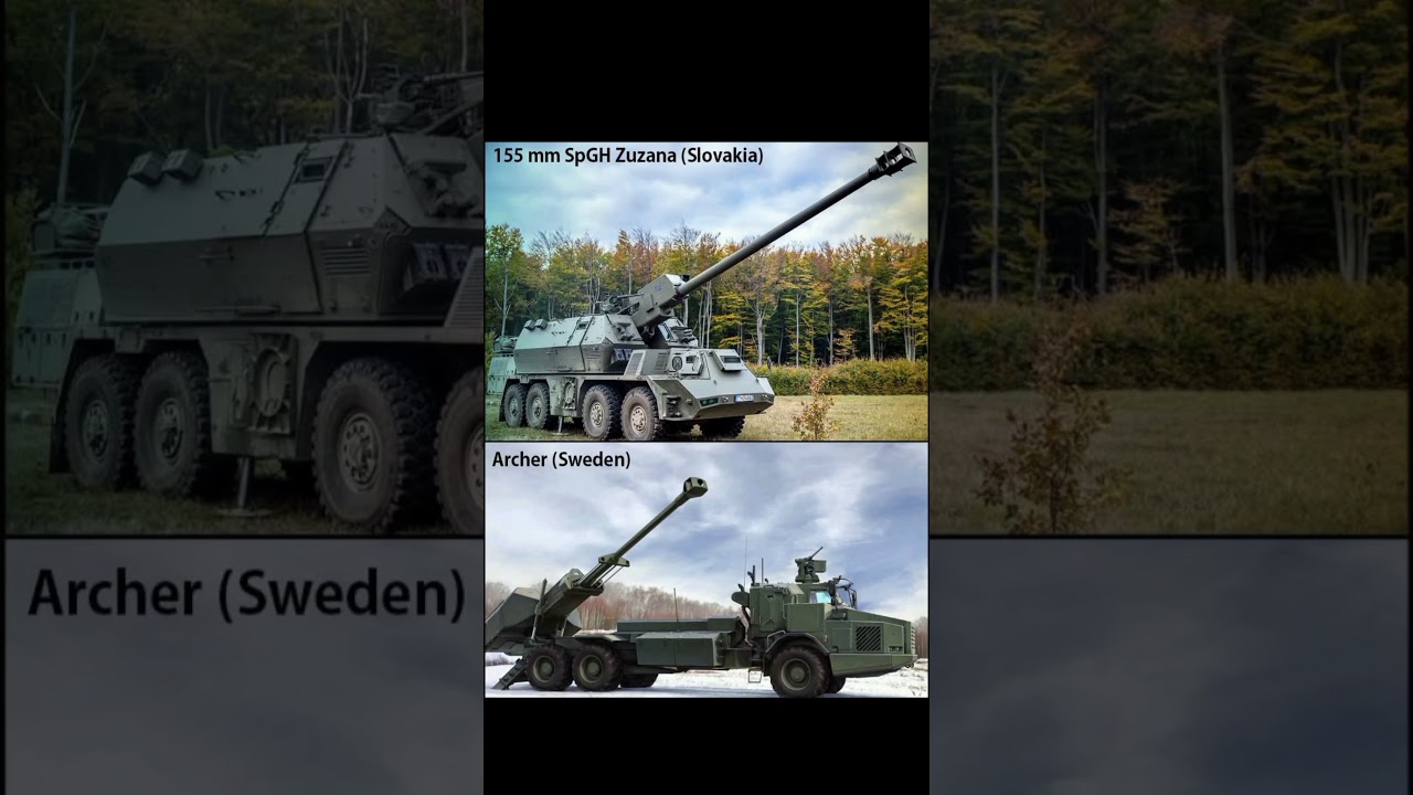 Truck-Mounted Self-Propelled Artillery: 155 mm SpGH Zuzana (Slovakia) vs Archer (Sweden)#tanks