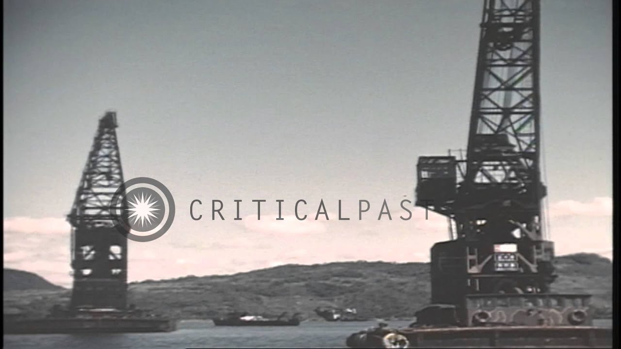 Japanese cruisers and carriers beached in Sasebo Harbor in Japan after World War ...HD Stock Footage