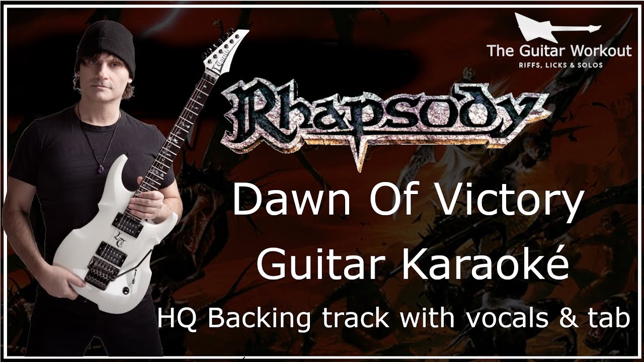 Rhapsody - Dawn Of Victory (HQ Backing Track with vocals & tab | Guitar Karaoke)