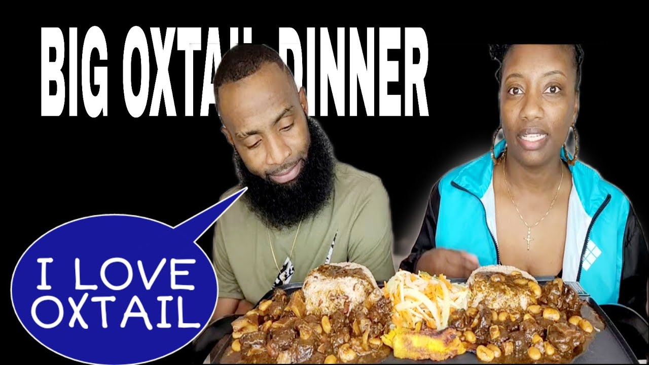 BIG OXTAIL DINNER || MUKBANG EATING SHOW || THE GREEDY COUPLE 🇯🇲