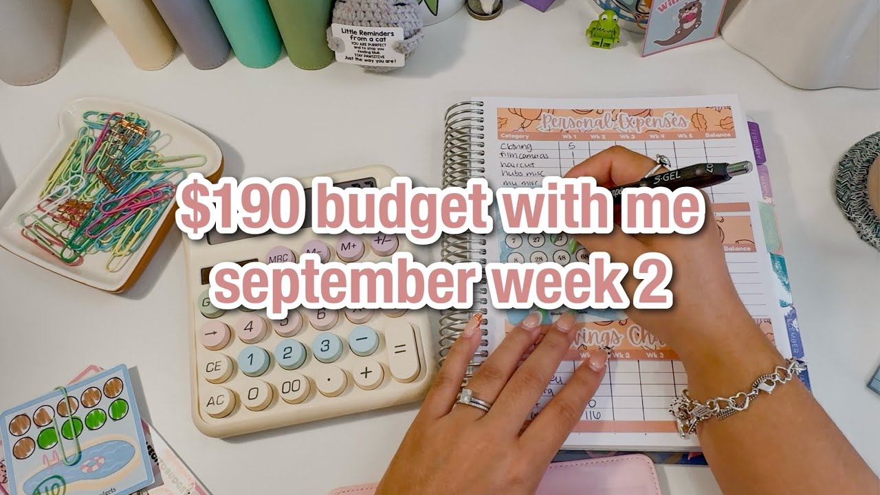 $190 weekly cash plan & completed savings challenge reallocation | budget with me | september week 2