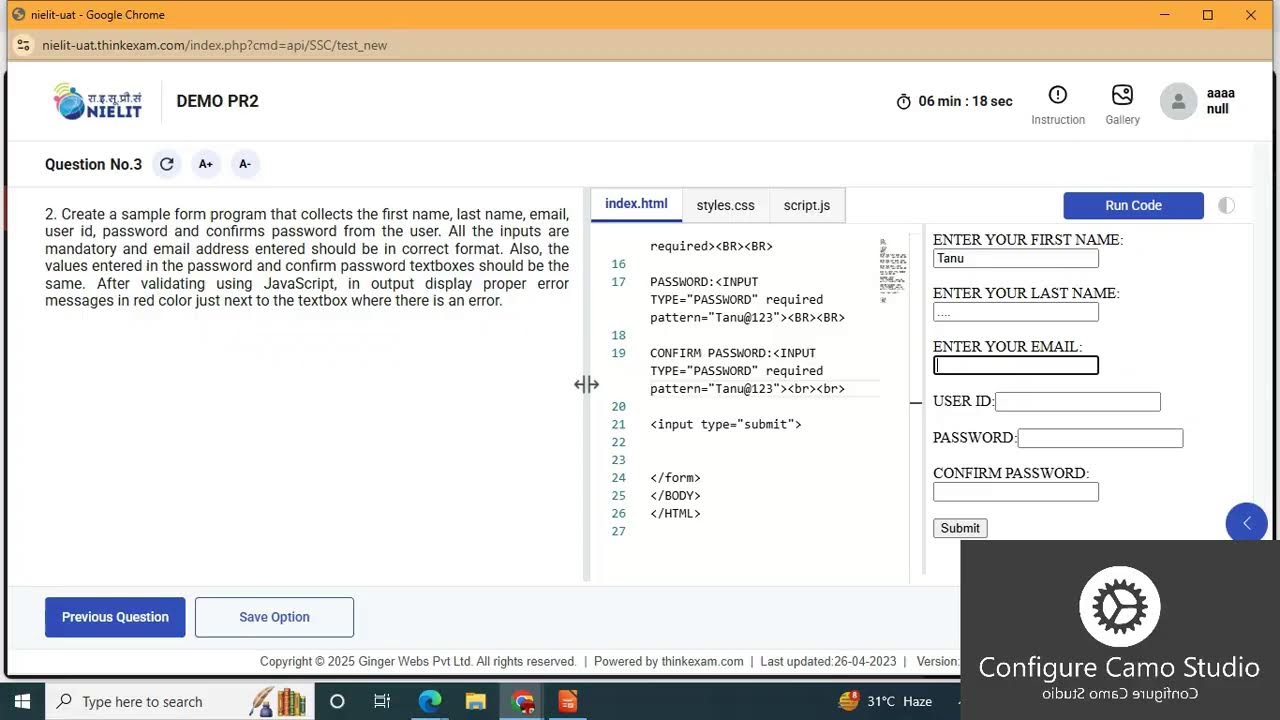 INTERFACE OF M2-R5 PRACTICAL WEB DESIGN 2025
