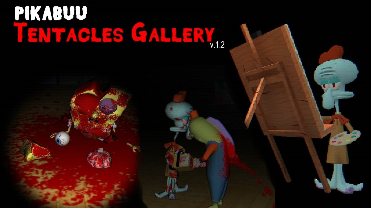 Spongebob Horror Game Where Squidward has had Enough | Pikabuu: Tentacles Gallery ALL ENDINGS