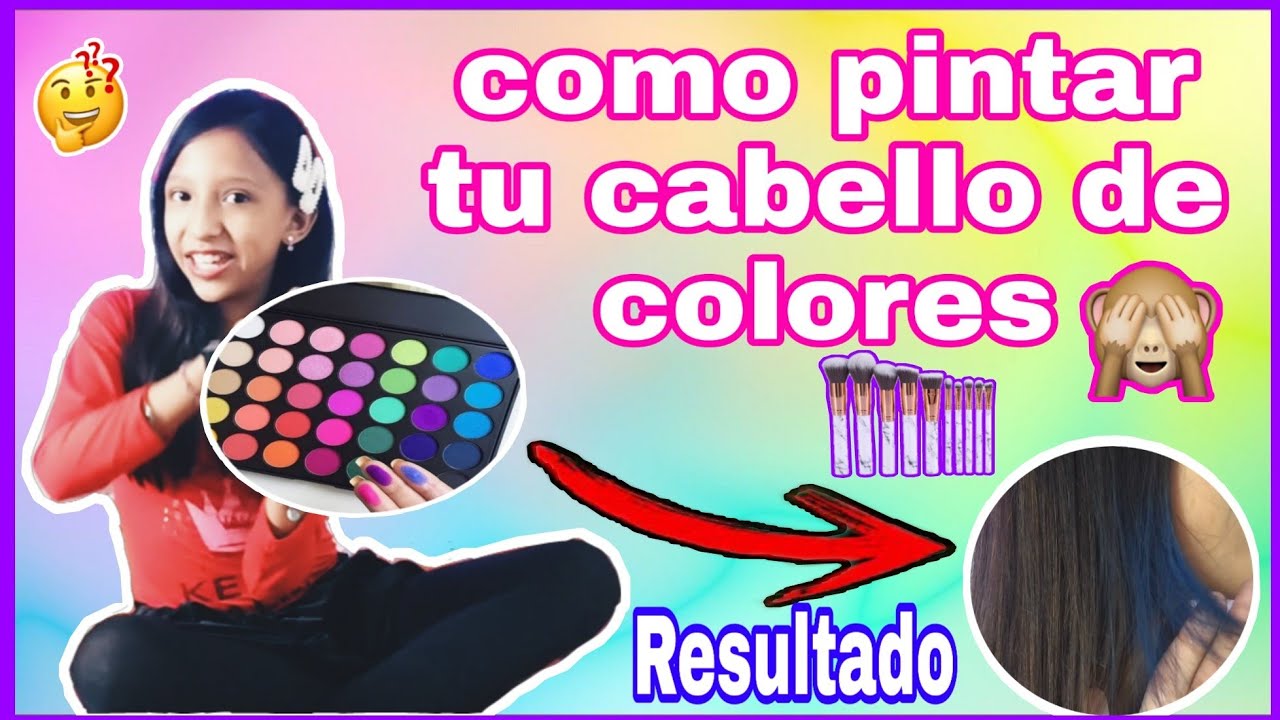 ✨Como Pintarte el Cabello de Colores 🎨 Con paleta de Sombras✨🤩