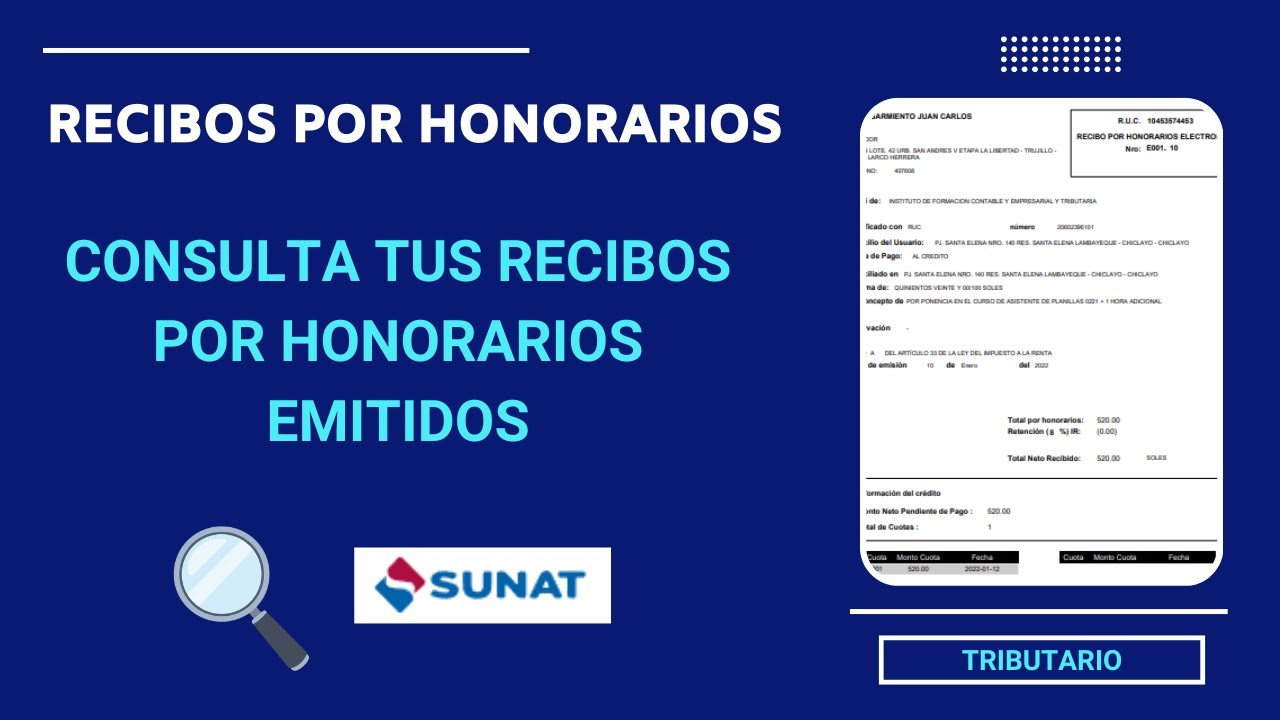 Como consultar los recibos por honorarios emitidos | SUNAT
