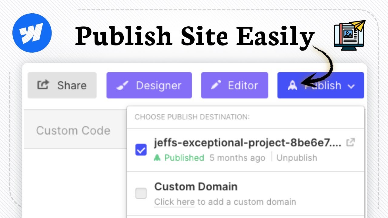 How to publish Webflow site (Website Live Setup)