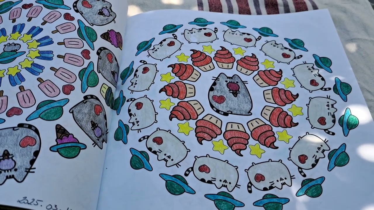 Pusheen Coloring Book,Claire Belton,completed book