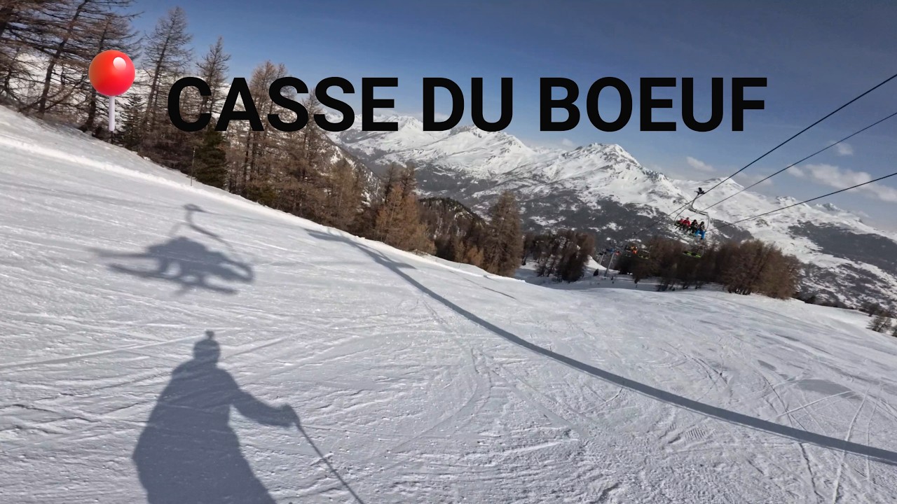 SERRE CHEVALIER SKI - CASSE DU BOEUF Pista Nera  - Black Slope - Piste Noire  - 5 minuti Spezzagambe