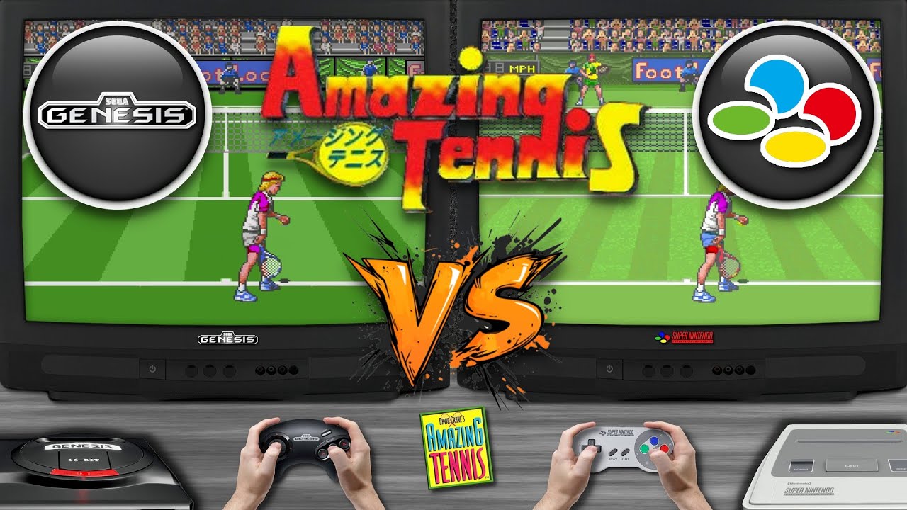 David Crane&rsquo;s Amazing Tennis 🎮 Sega Genesis vs Super Nintendo | Side-by-Side Comparison