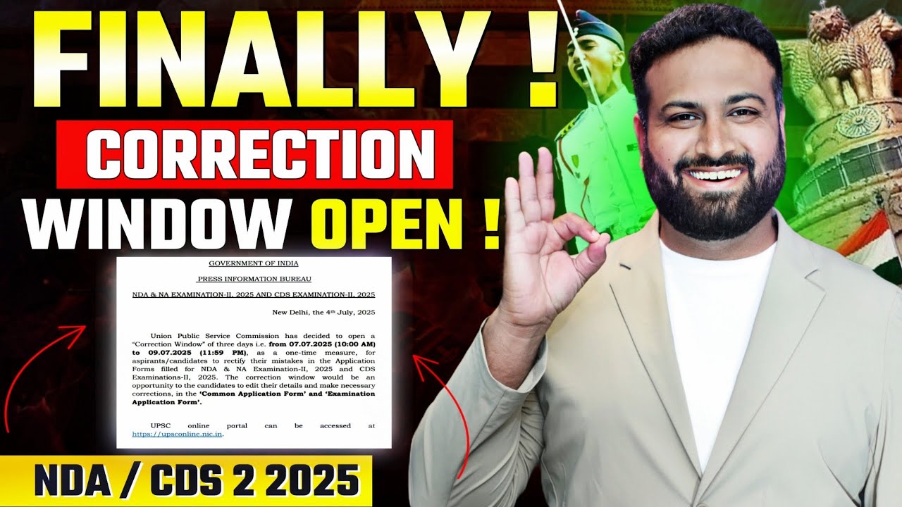 CDS/NDA 2 2025 Correction Window Open Now!🚀 Edit Your NDA Application Form- Learn with Aumit
