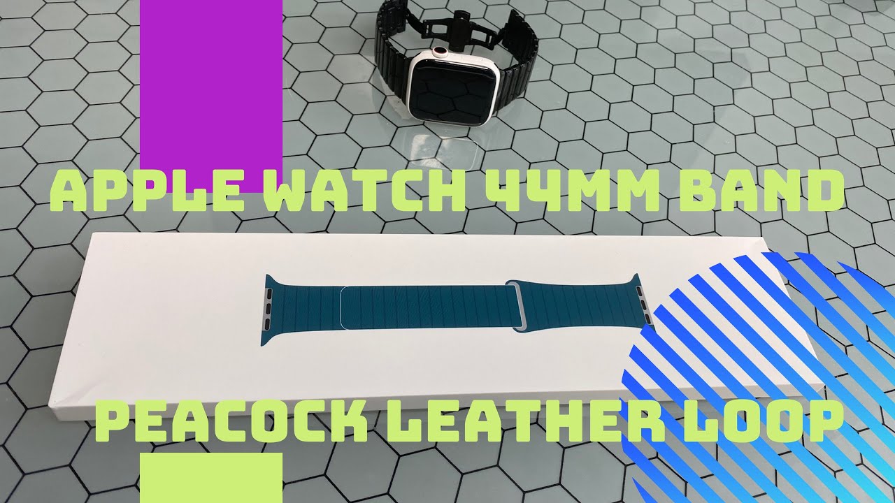 Peacock Leather Loop on Ceramic Apple Watch Series 5