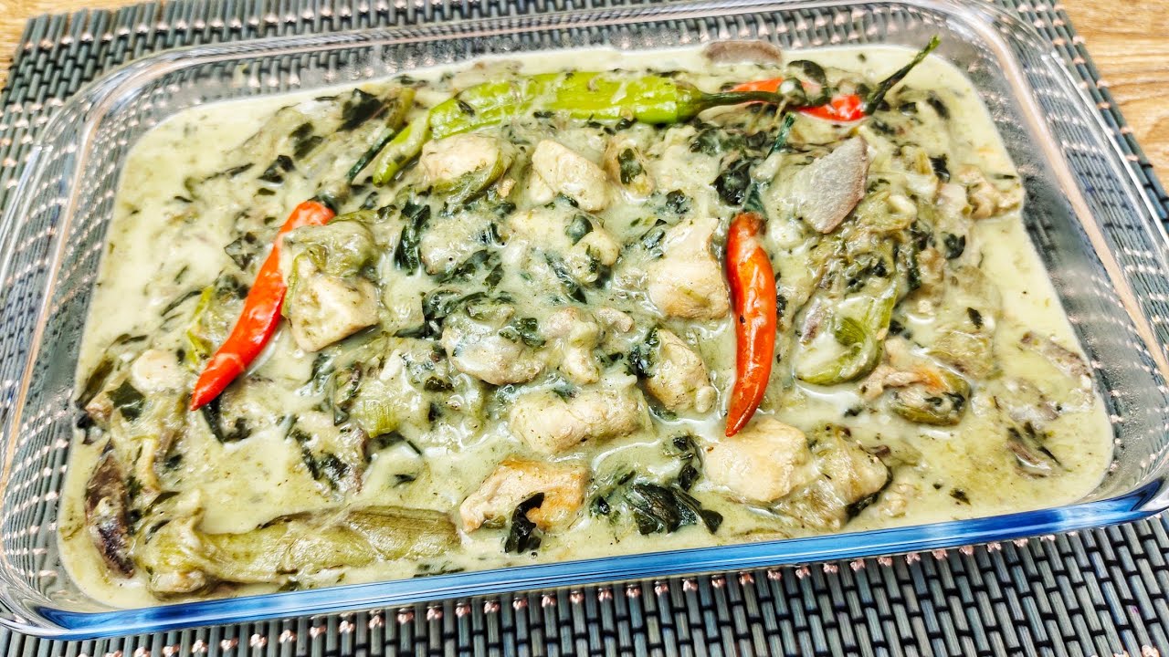 Ginataang laing with chicken