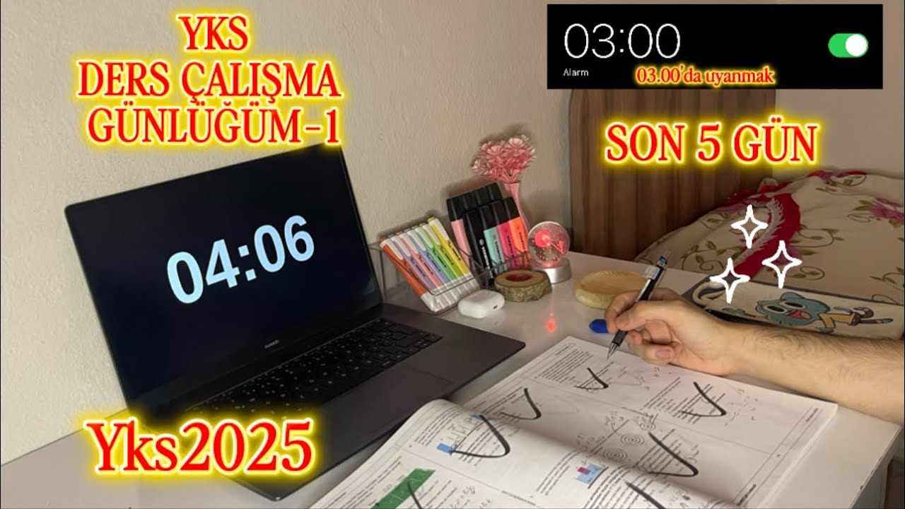 YKS DERS ÇALIŞMA GÜNLÜĞÜM-1 | SON 5 GÜN 🙇📚 #yks #yks2025