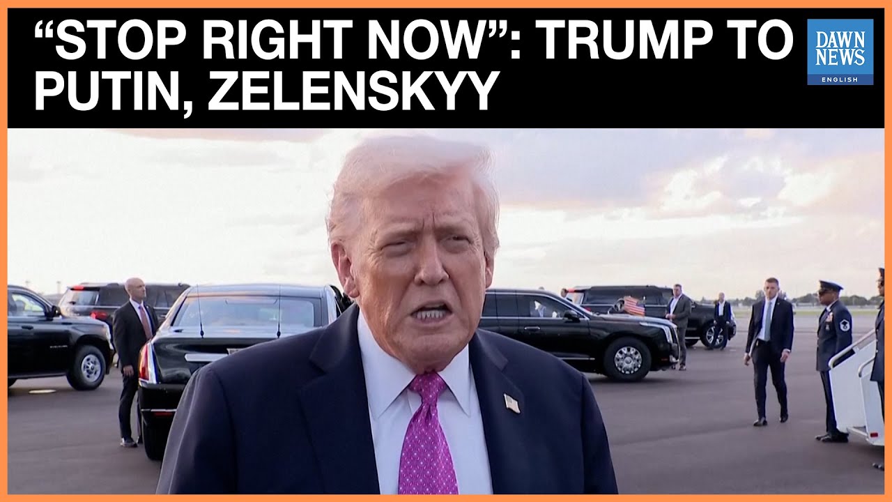 Trump tells Putin and Zelenskiy: 'stop right now at the battle line' | Dawn News English