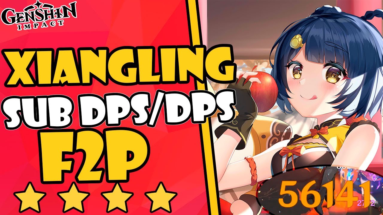 Xiangling BUILD DPS/SUB DPS en💥5 MINUTOS F2P,ARTEFACTOS,ARMAS,💎Guía build Xiangling🥵||Genshin Impact