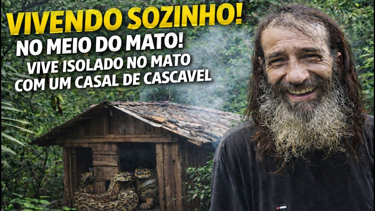 Ele vive em total  isolamento no mato há quase 50 anos, ENTRE COBRA CASCAVEL ANIMAIS SEVAGENS