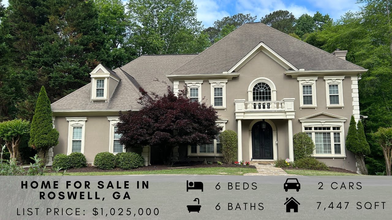 STUNNING HOME IN ROSWELL, GA | 6 BEDS, 6 BATHS, 7447 SQFT, FINISHED BASEMENT