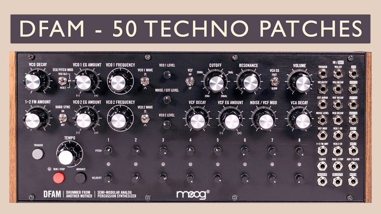 Moog DFAM 50 Techno Presets/Patches. Bass, Perc, Generative