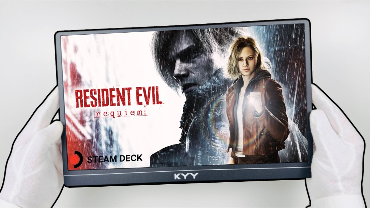 STEAM DECK PORTABLE MONITOR! Unboxing KYY Travel FHD Screen (Resident Evil Requiem Gameplay)