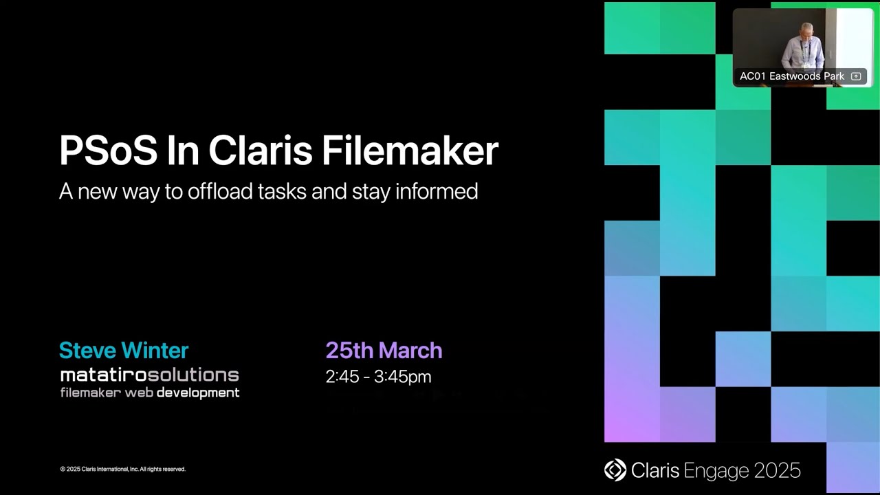 Day 1 [Winter S] PSoS in Claris FileMaker: A New Way to Offload Tasks & Stay Informed