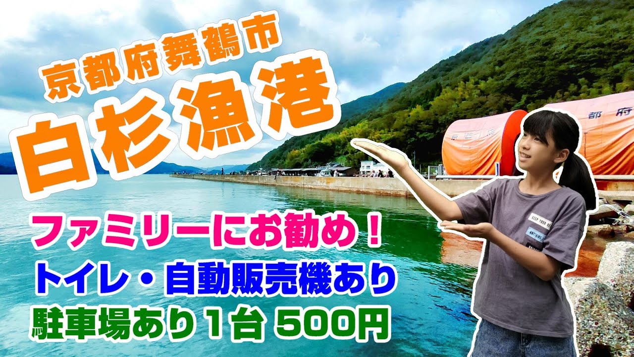 『白杉漁港』京都府舞鶴市にある漁港です❗トイレ🚽自動販売機🧃も設置されている足場のいい釣り🎣スポット👍初心者、ファミリー、ベテラン問わず大人気‼️