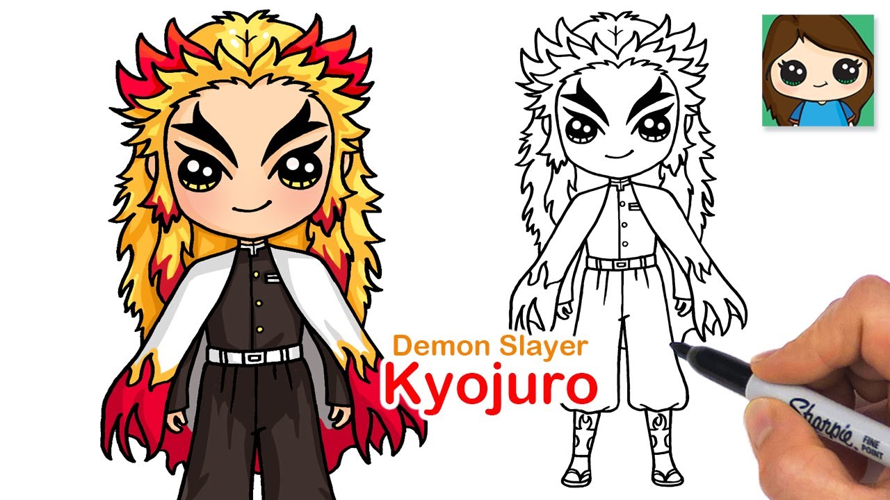 How to Draw Kyojuro Rengoku | Demon Slayer