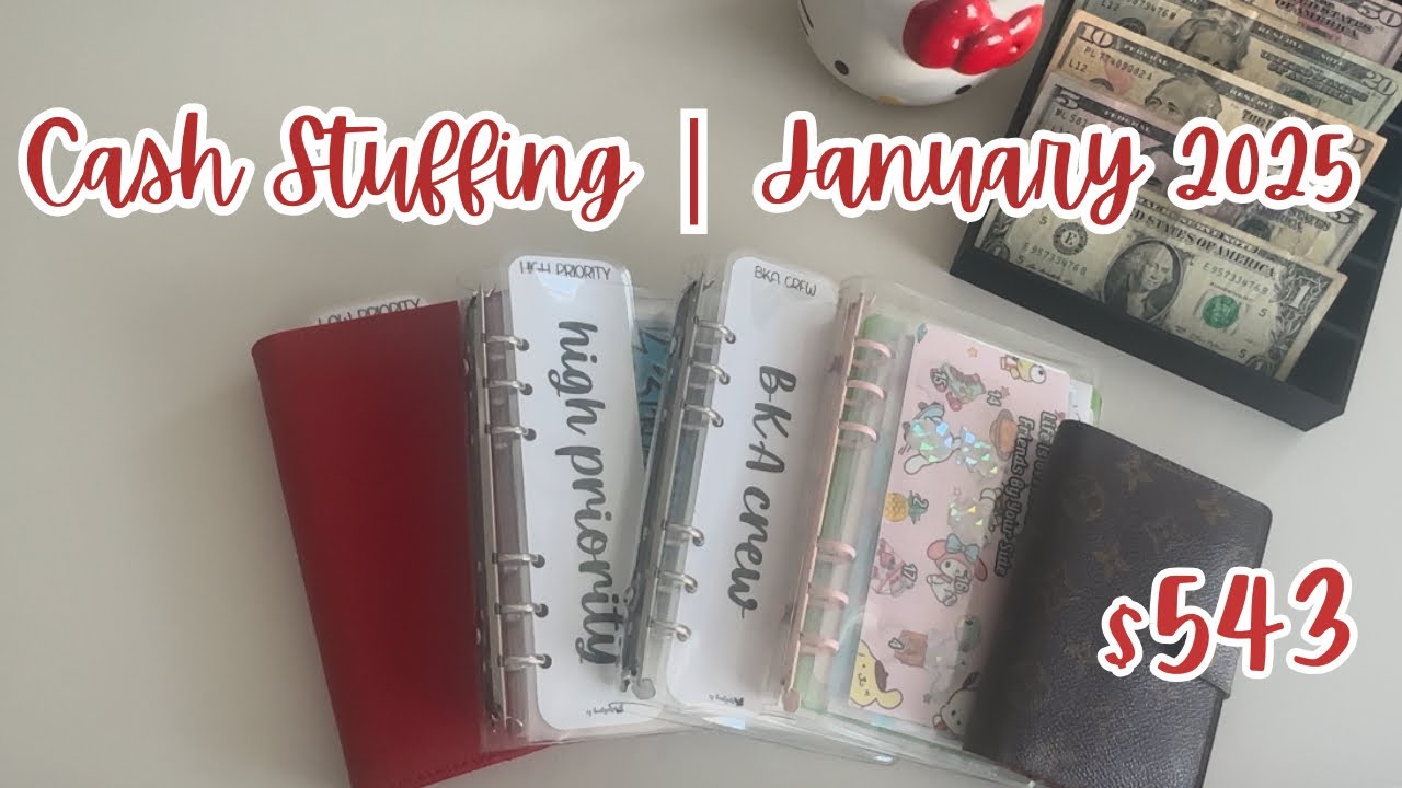 Cash envelope stuffing | $543 | January 2025 | week 4 | Sinking funds & savings challenges
