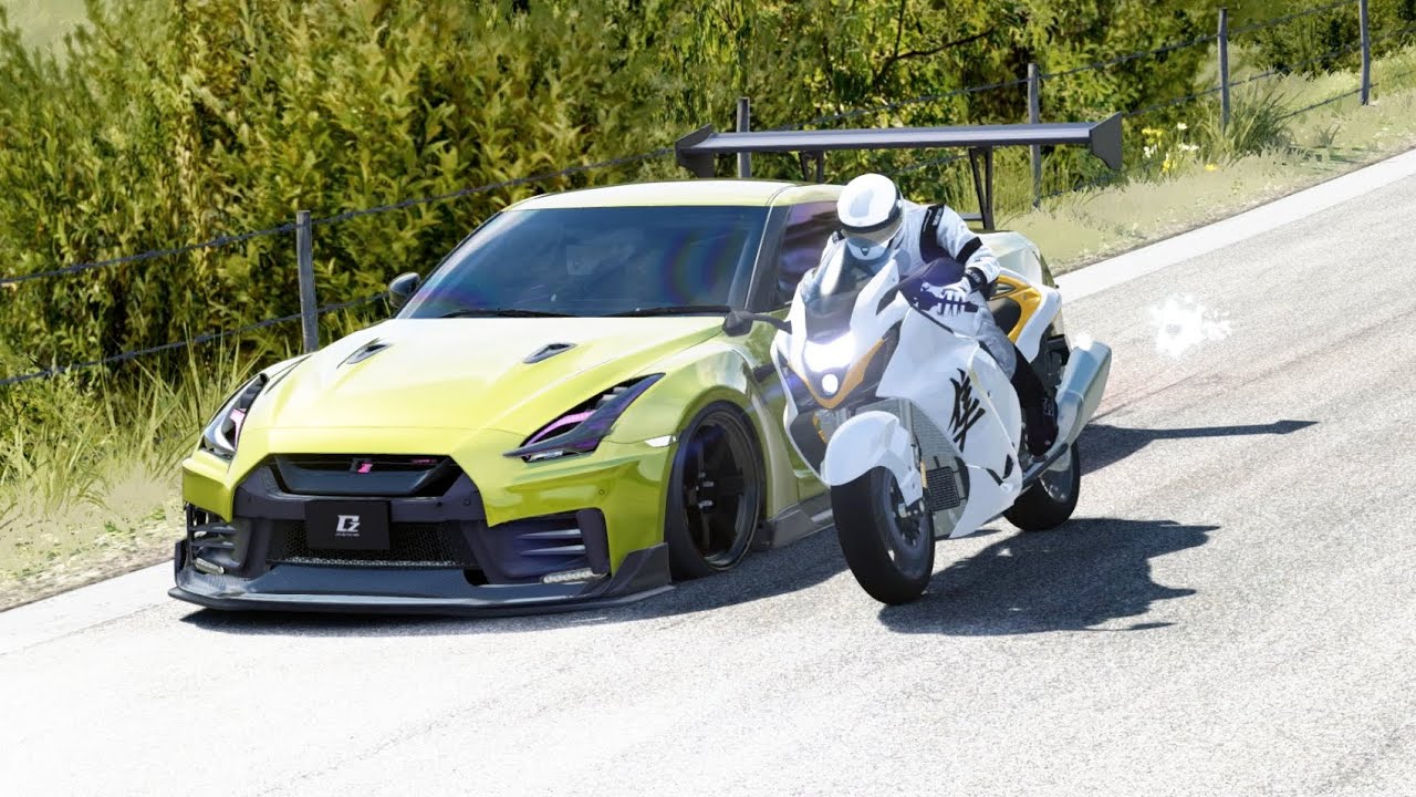 Suzuki Hayabusa vs Nissan GT-R vs Ferrari SF90 Stradale at Old SPA